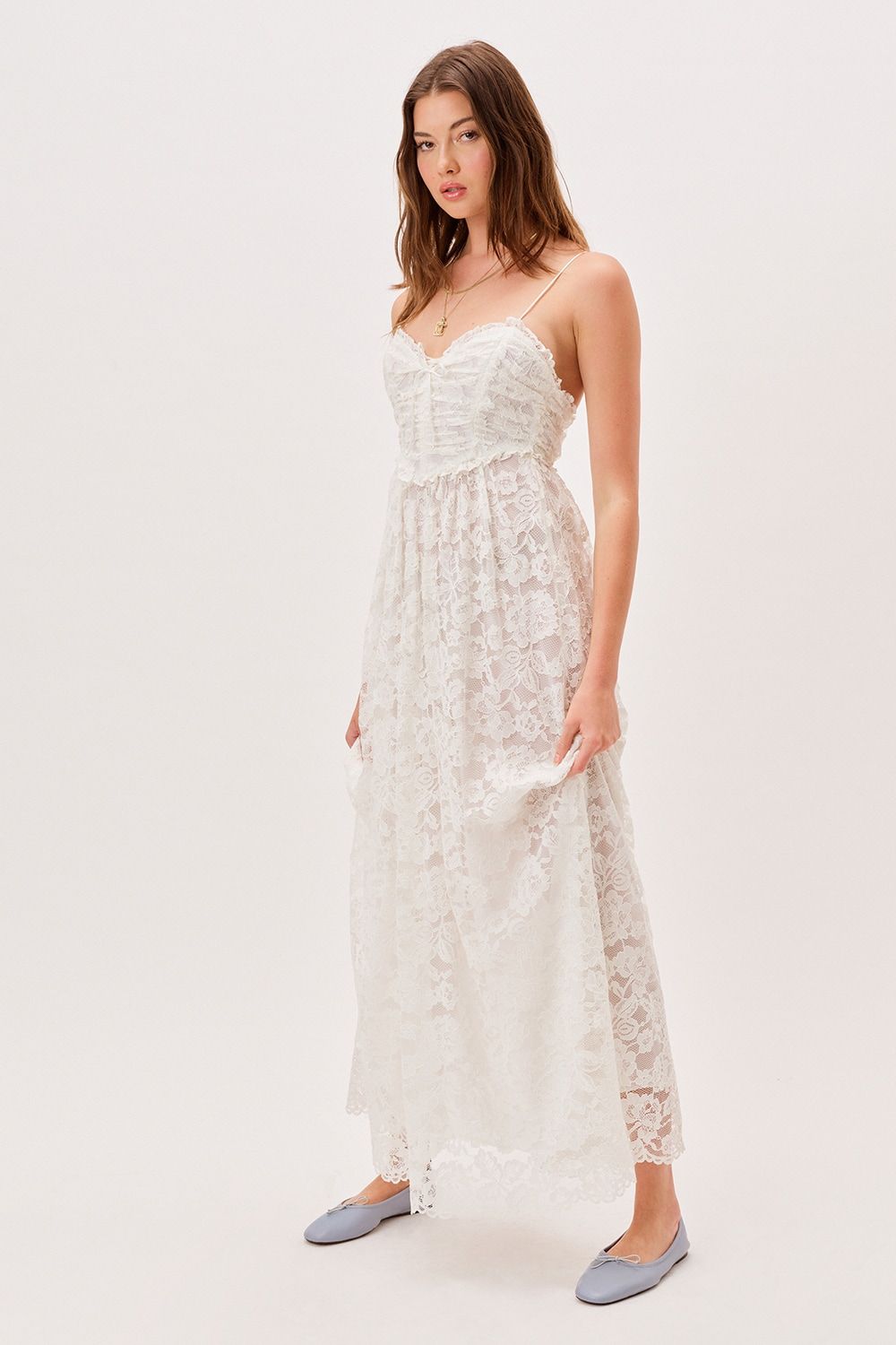 FINAL SALE: For Love and Lemons, Joelle Maxi Dress, White