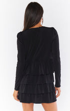 Load image into Gallery viewer, FINAL SALE: Show Me Your Mumu, Top Tier Mini Dress Black Stretch
