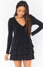 Load image into Gallery viewer, FINAL SALE: Show Me Your Mumu, Top Tier Mini Dress Black Stretch
